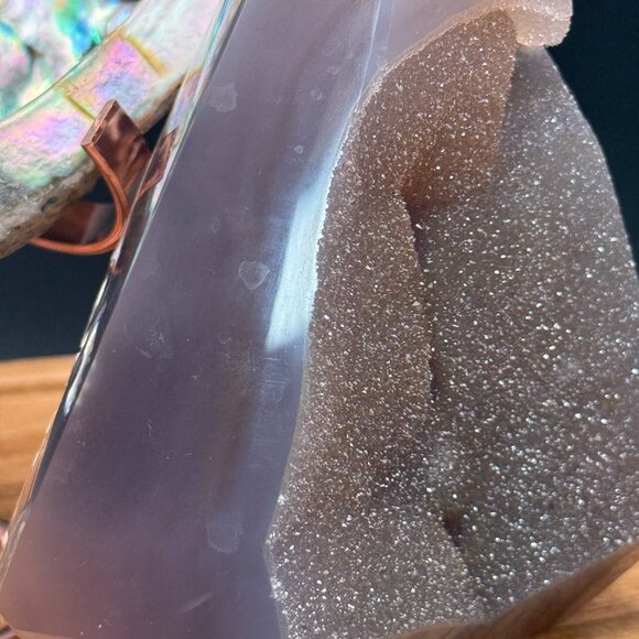 Sugar Druzy Agate Diamond Power Point Tower Geode Crystal - Picture 7 of 8